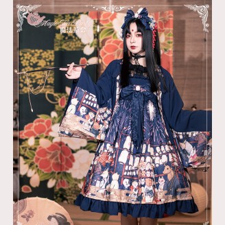 Magic Tea Party Japanese Fireworks Festival Lolita Extra  High-waisted Dress JSK (MP96)
